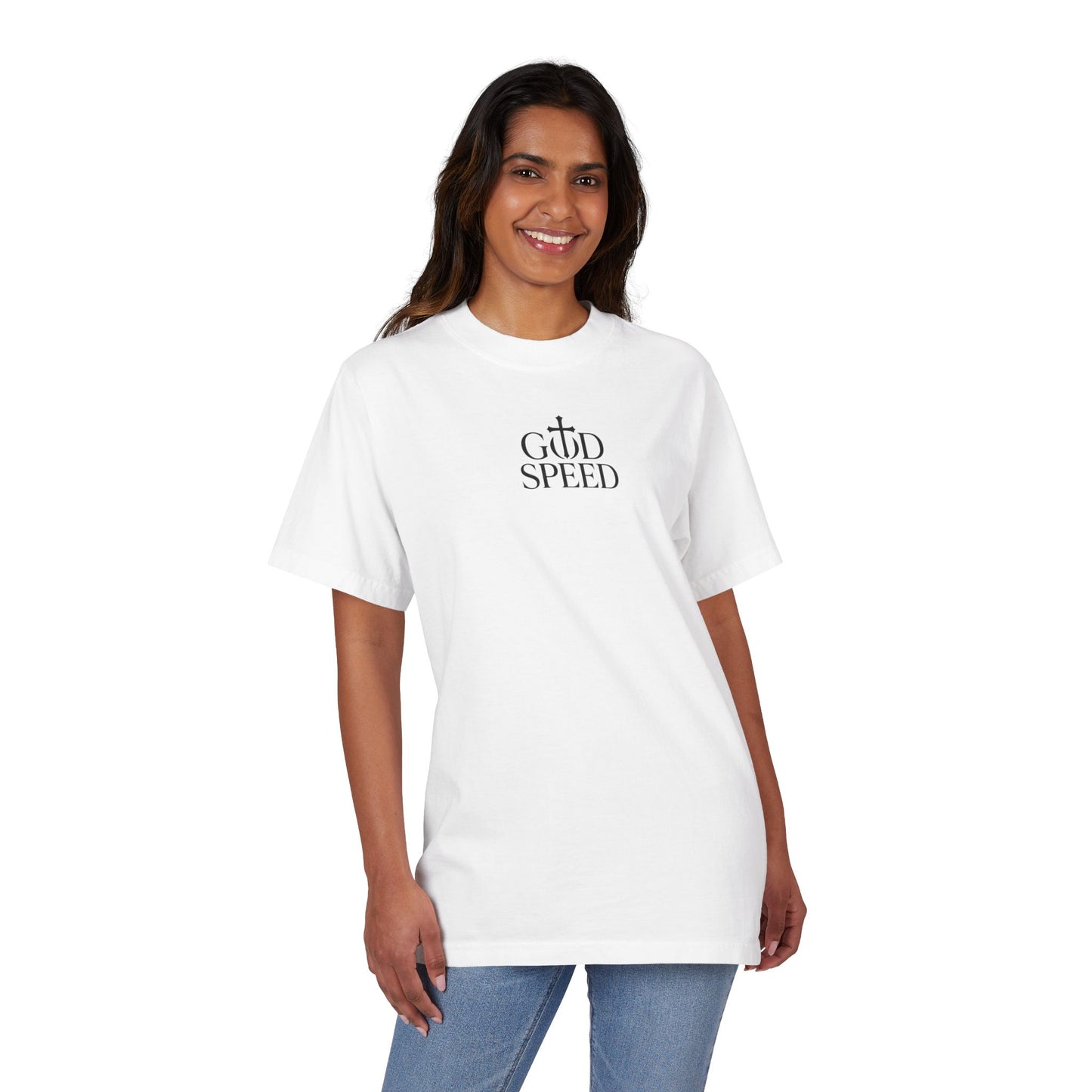God Speed Unisex Drop-Shoulder T-Shirt - Faith-Inspired Graphic Tee