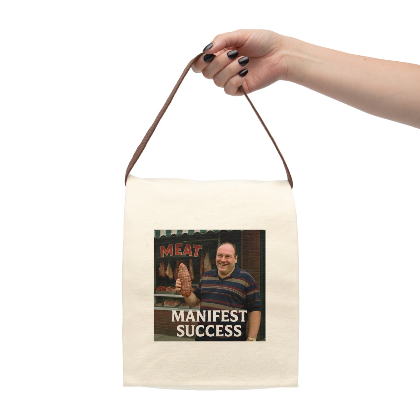 Manifest Success Canvas Lunch Bag - Reusable Tote with Strap