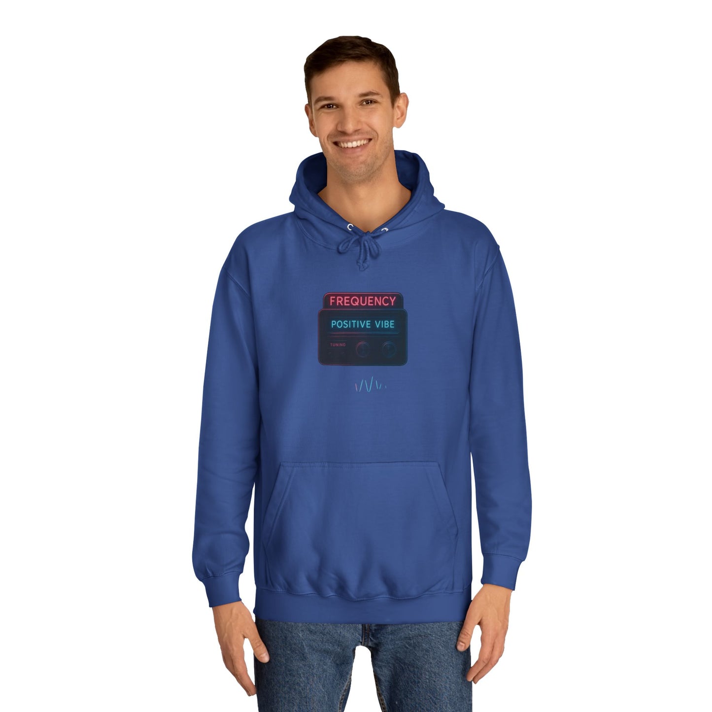 Unisex College Hoodie with Positive Vibe Design - Casual Wear, Gift for Students, Cozy Outfit, College Apparel, Trendy Hoodie