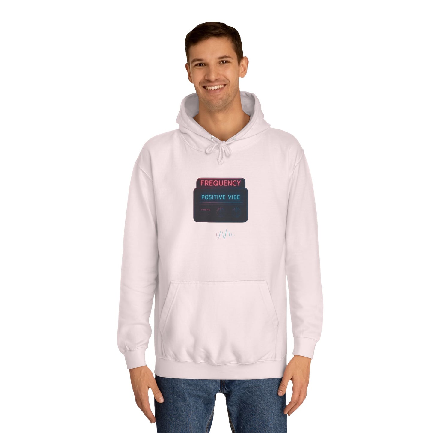 Unisex College Hoodie with Positive Vibe Design - Casual Wear, Gift for Students, Cozy Outfit, College Apparel, Trendy Hoodie
