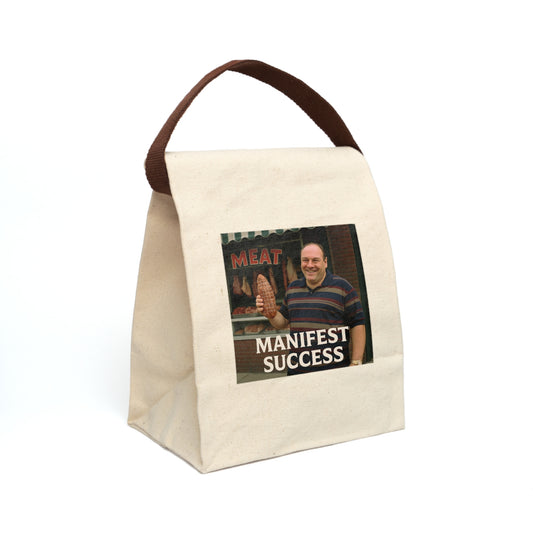 Manifest Success Canvas Lunch Bag - Reusable Tote with Strap