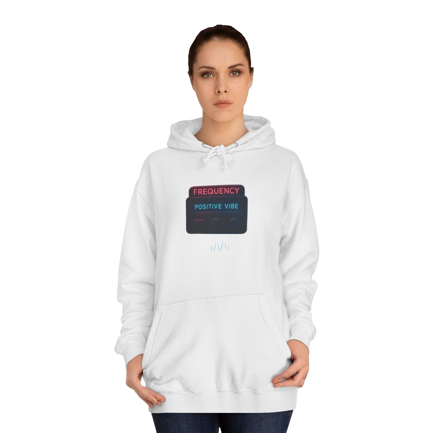 Unisex College Hoodie with Positive Vibe Design - Casual Wear, Gift for Students, Cozy Outfit, College Apparel, Trendy Hoodie