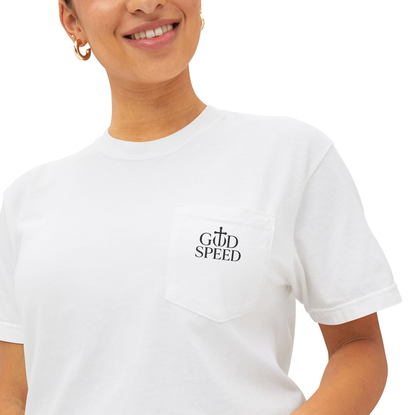 Unisex Pocket T-Shirt - 'In God We Trust' Garment-Dyed Tee