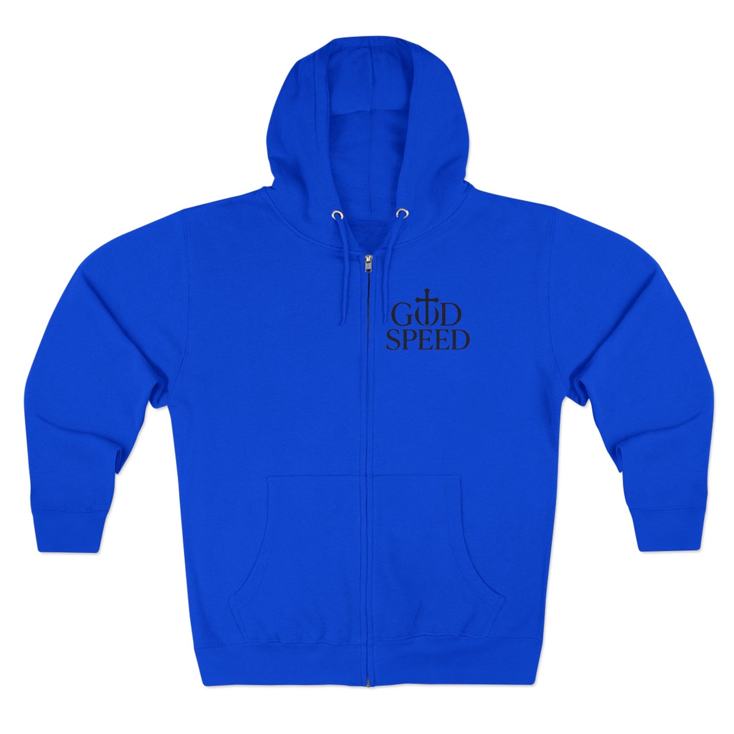 Unisex Zip Hoodie - God Speed & In God We Trust Inspirational Comfort