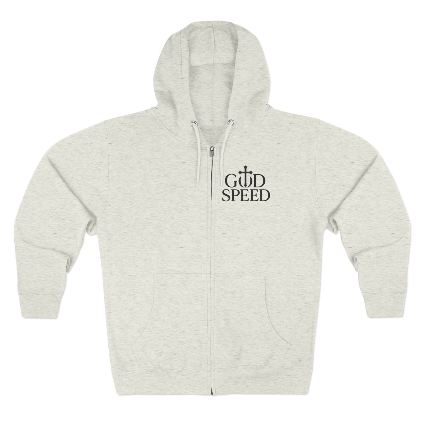 Unisex Zip Hoodie - God Speed & In God We Trust Inspirational Comfort