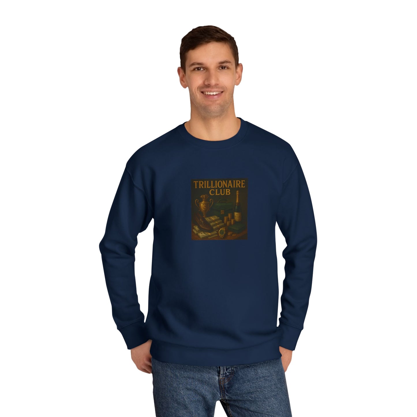 Trillionaire Club Unisex Crew Sweatshirt - Cozy Green Pullover for Inspired Dreamers