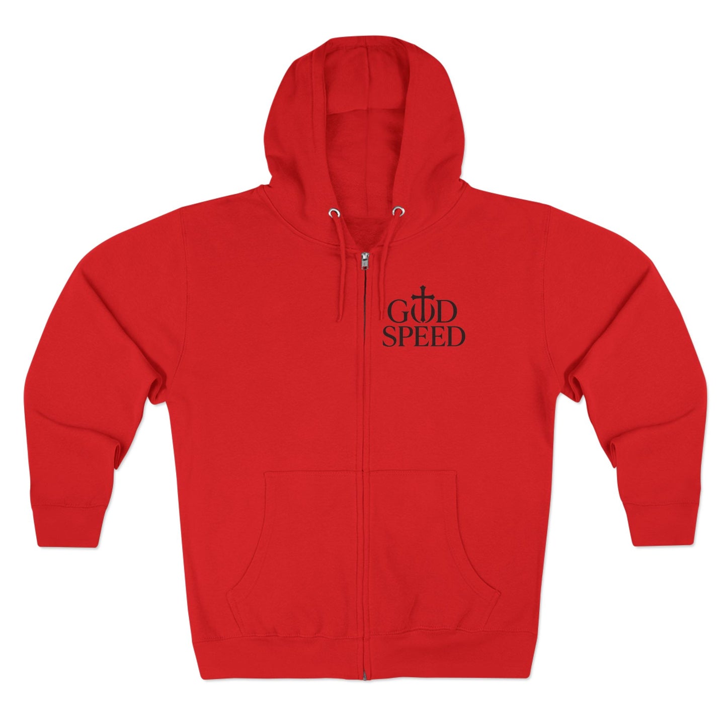 Unisex Zip Hoodie - God Speed & In God We Trust Inspirational Comfort