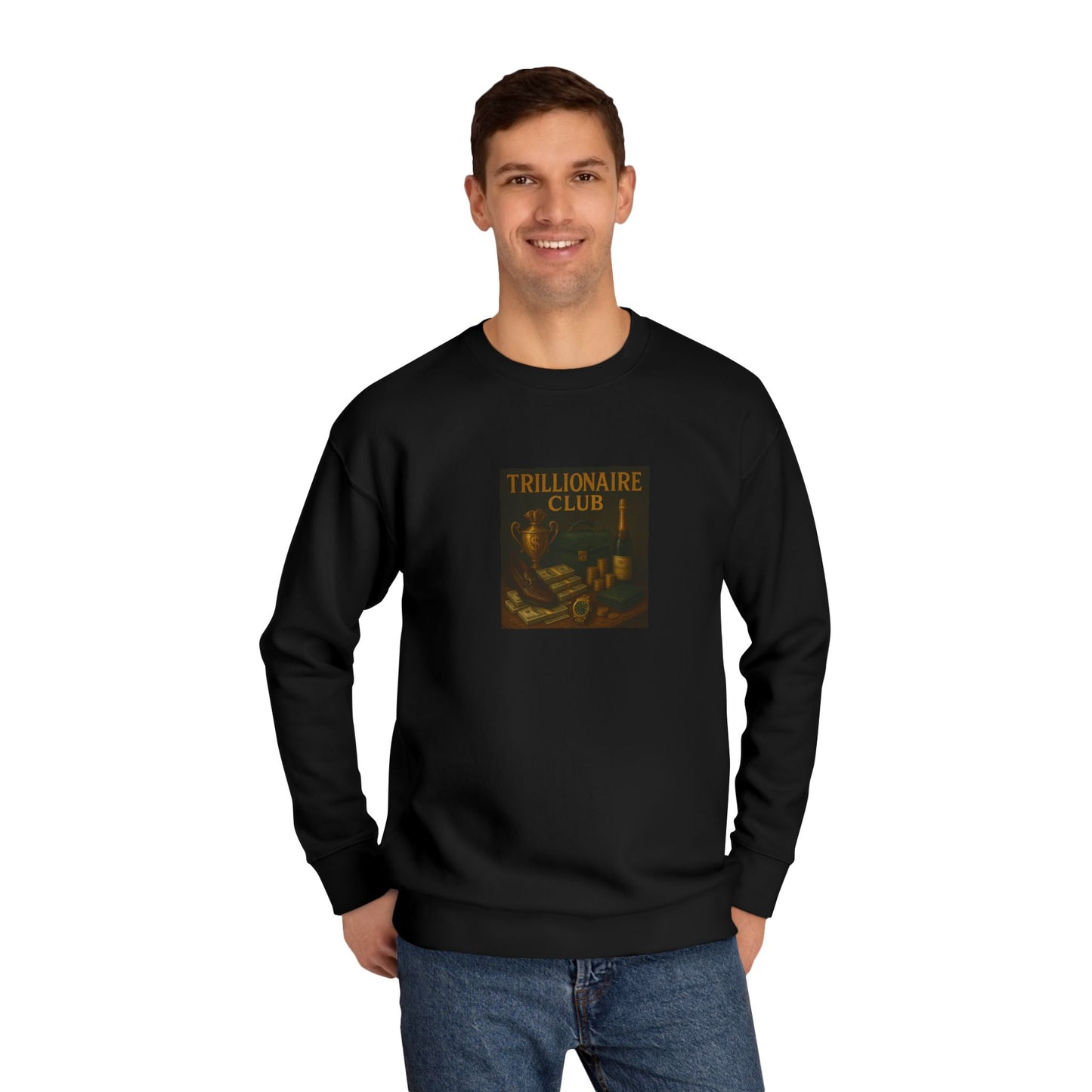 Trillionaire Club Unisex Crew Sweatshirt - Cozy Green Pullover for Inspired Dreamers