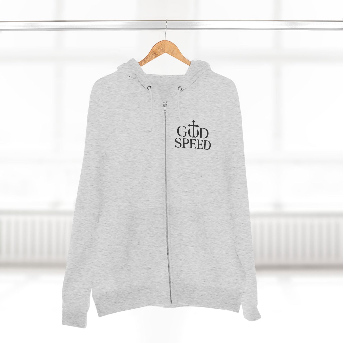 Unisex Zip Hoodie - God Speed & In God We Trust Inspirational Comfort