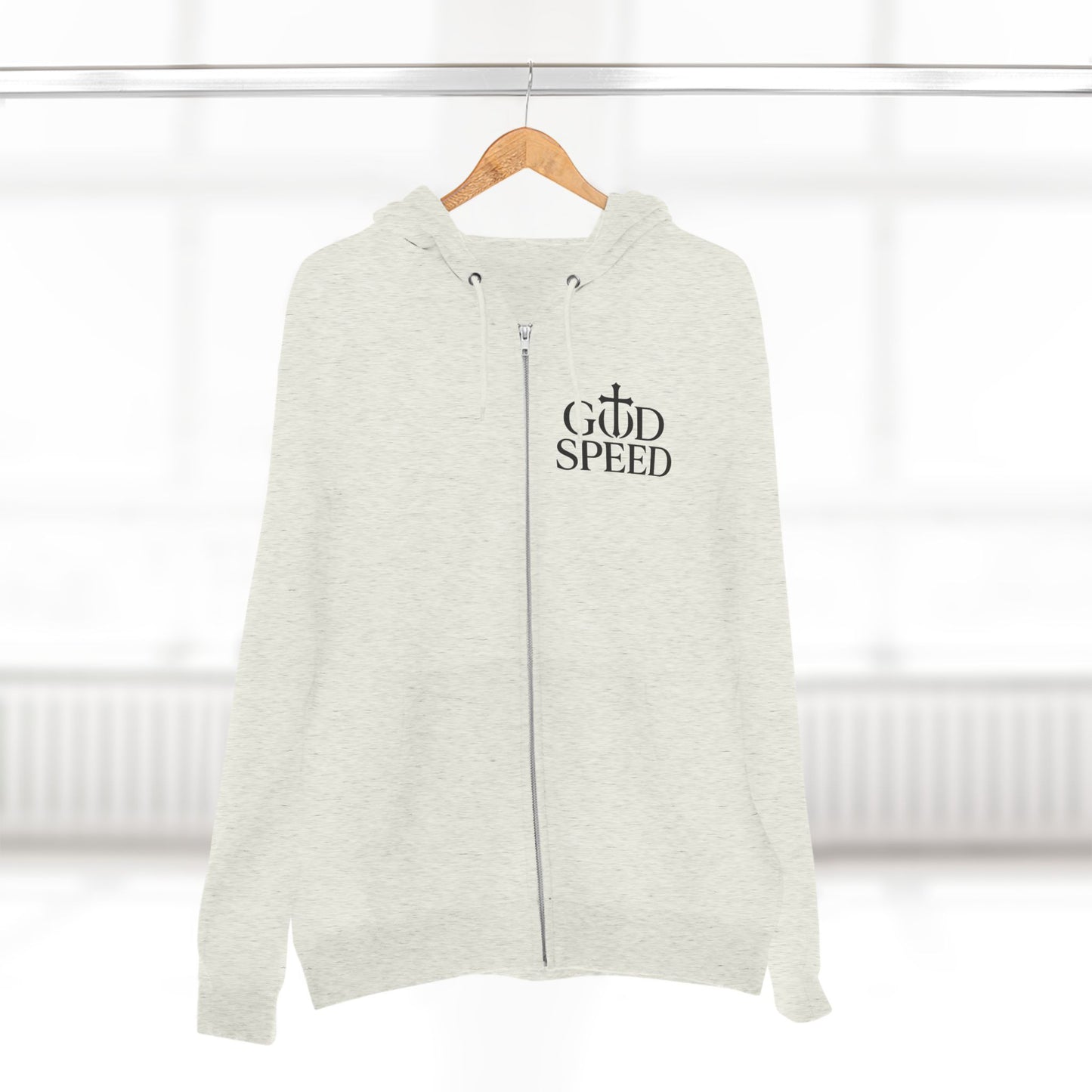 Unisex Zip Hoodie - God Speed & In God We Trust Inspirational Comfort