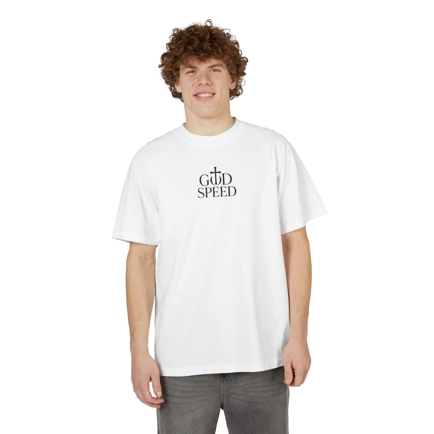 God Speed Unisex Drop-Shoulder T-Shirt - Faith-Inspired Graphic Tee