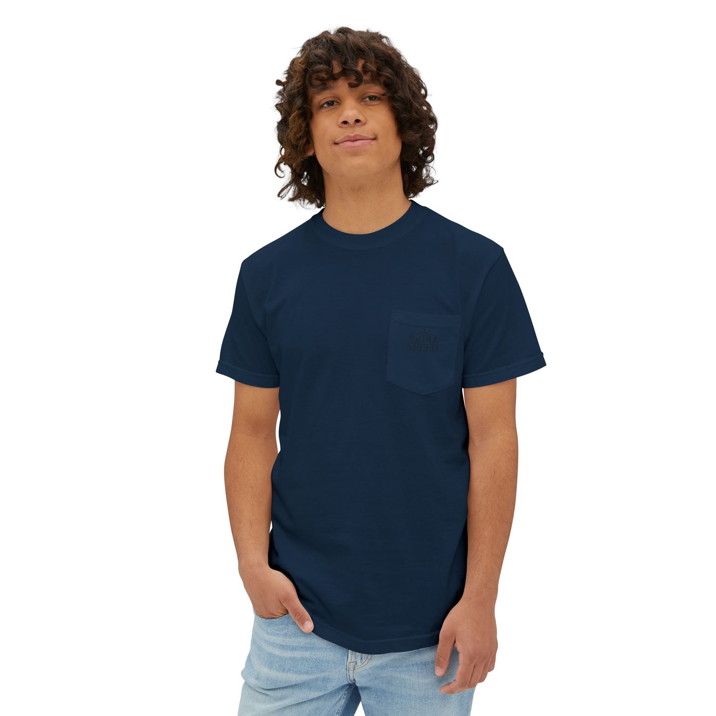 Unisex Pocket T-Shirt - 'In God We Trust' Garment-Dyed Tee