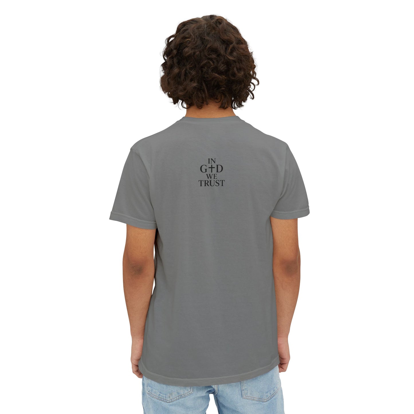 Unisex Pocket T-Shirt - 'In God We Trust' Garment-Dyed Tee