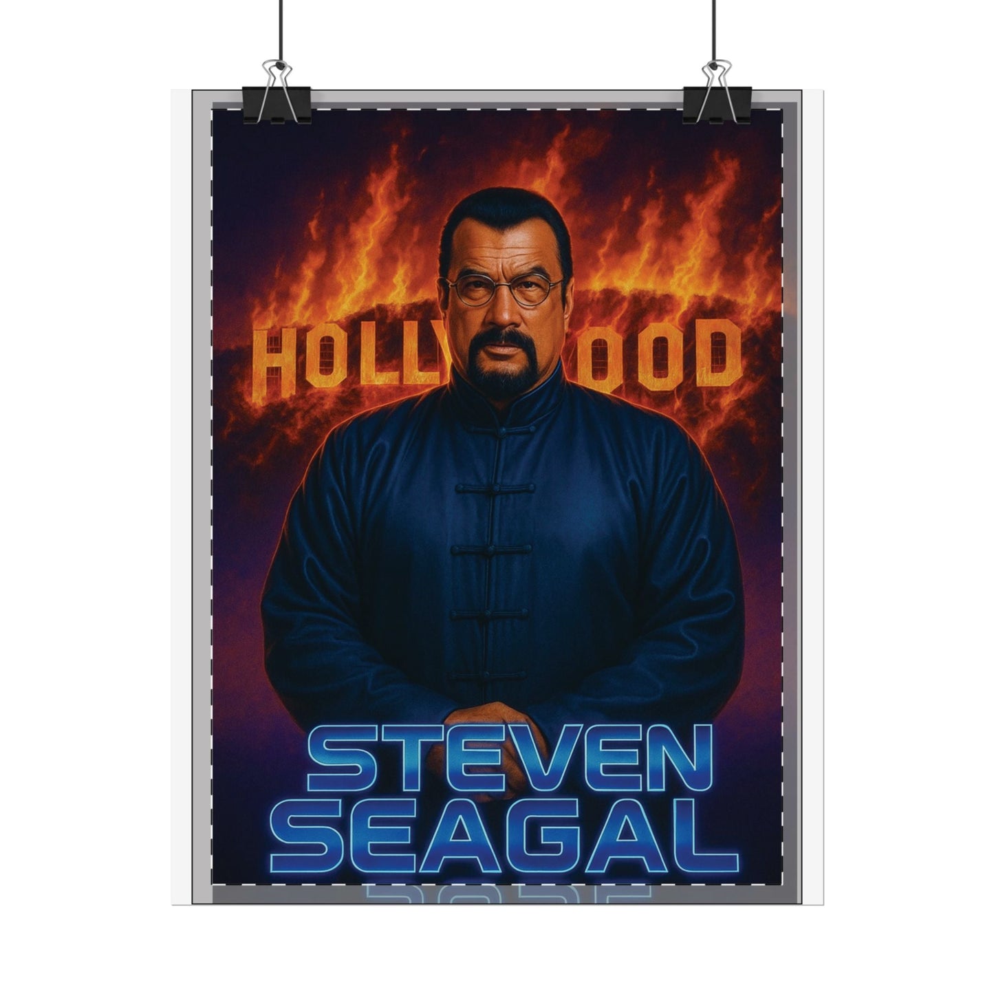 Steven Seagal Hollywood on fire Poster