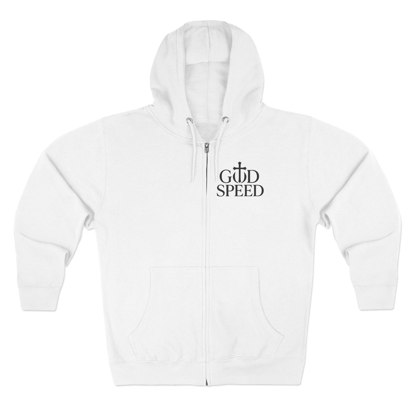 Unisex Zip Hoodie - God Speed & In God We Trust Inspirational Comfort