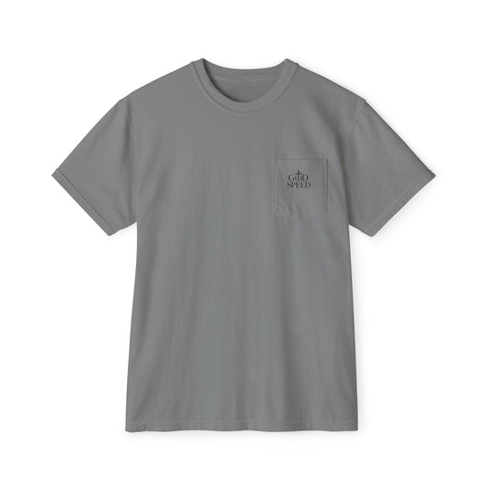 Unisex Pocket T-Shirt - 'In God We Trust' Garment-Dyed Tee