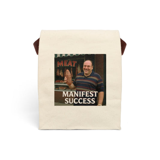Manifest Success Canvas Lunch Bag - Reusable Tote with Strap