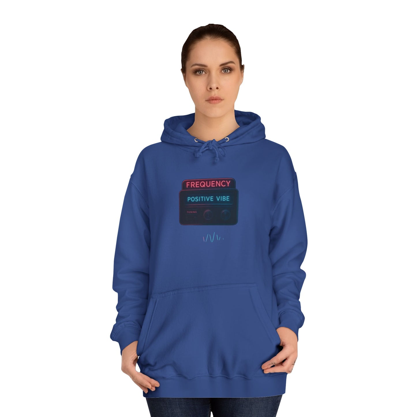 Unisex College Hoodie with Positive Vibe Design - Casual Wear, Gift for Students, Cozy Outfit, College Apparel, Trendy Hoodie