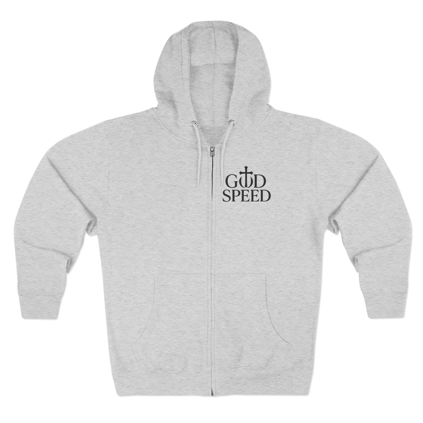 Unisex Zip Hoodie - God Speed & In God We Trust Inspirational Comfort