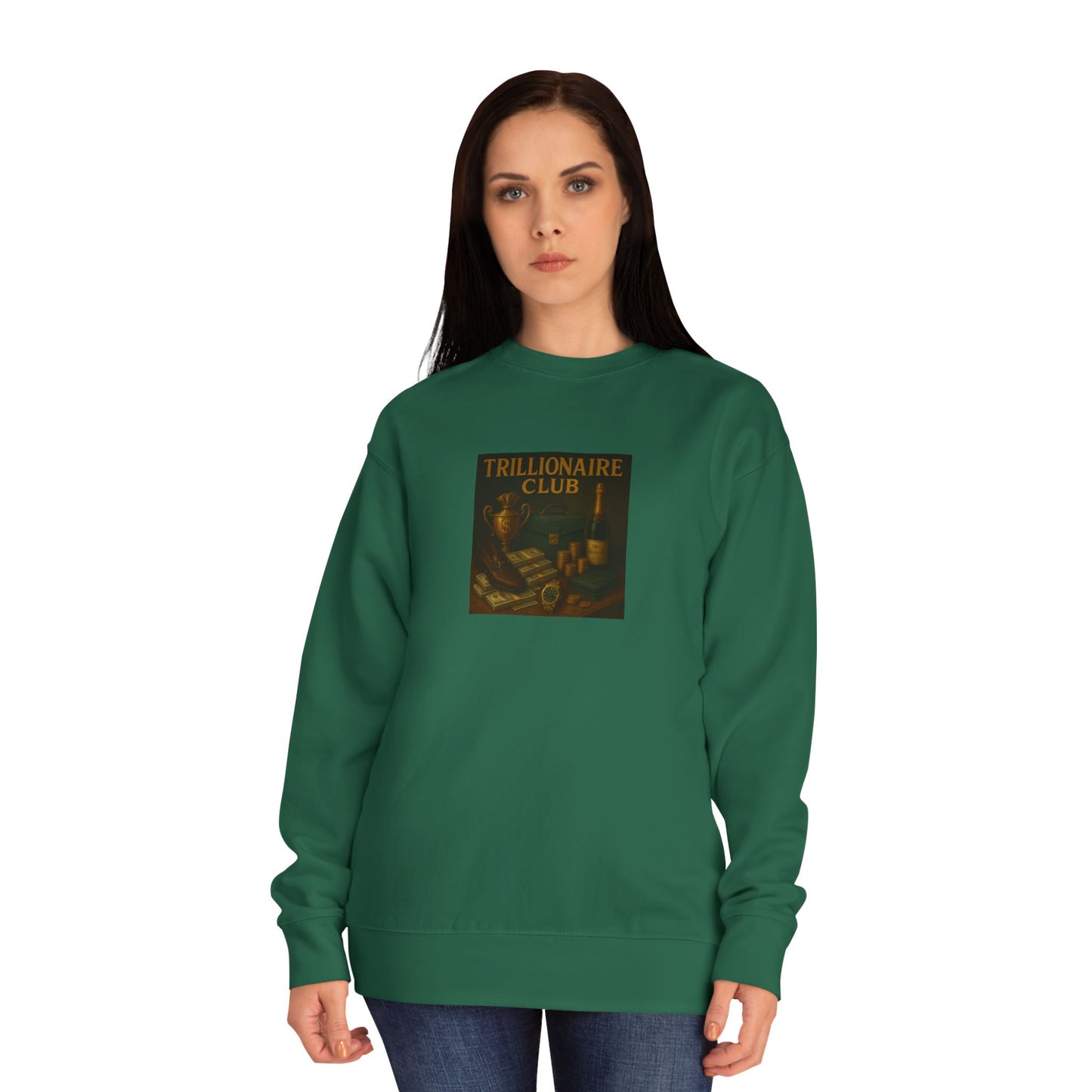 Trillionaire Club Unisex Crew Sweatshirt - Cozy Green Pullover for Inspired Dreamers