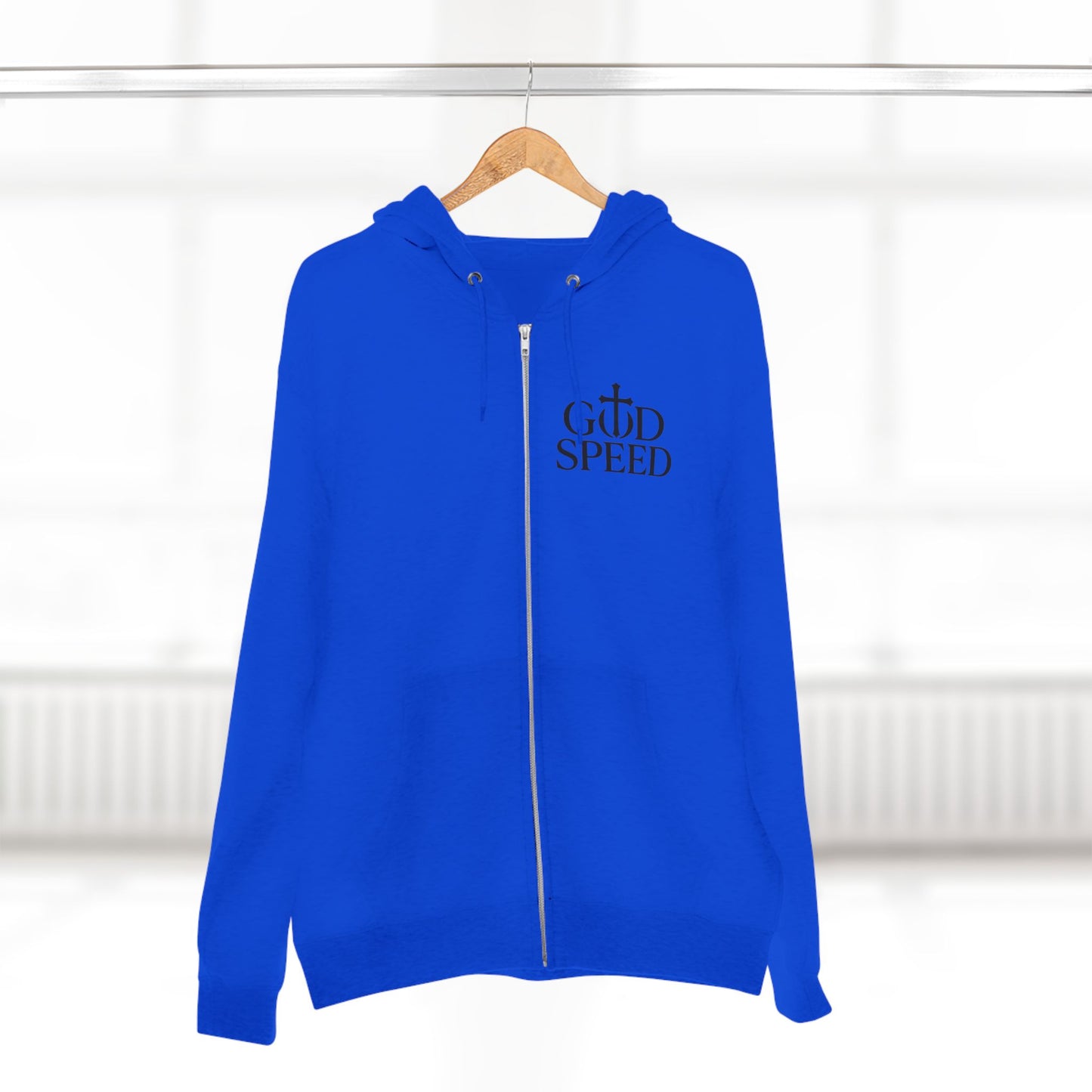 Unisex Zip Hoodie - God Speed & In God We Trust Inspirational Comfort