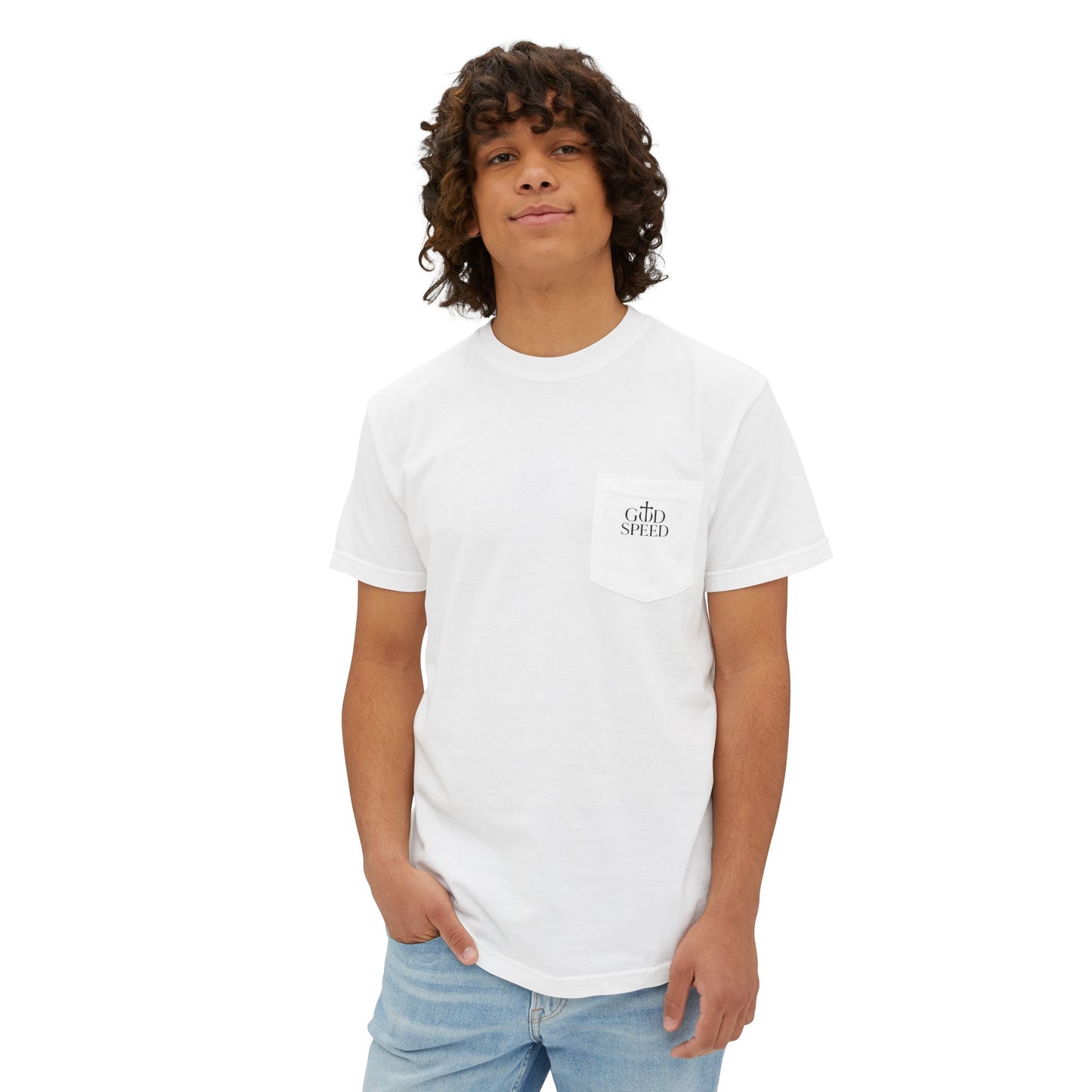 Unisex Pocket T-Shirt - 'In God We Trust' Garment-Dyed Tee