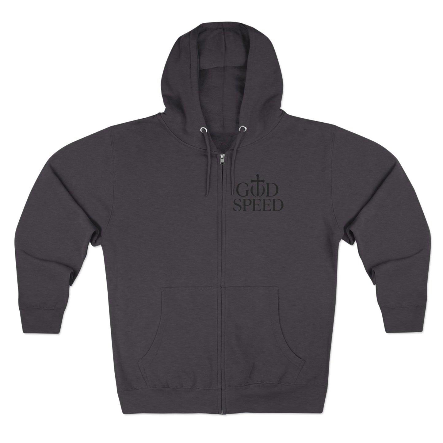 Unisex Zip Hoodie - God Speed & In God We Trust Inspirational Comfort