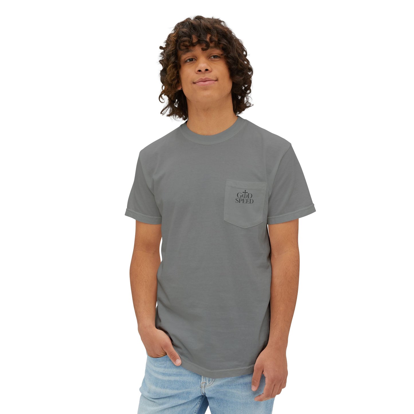 Unisex Pocket T-Shirt - 'In God We Trust' Garment-Dyed Tee