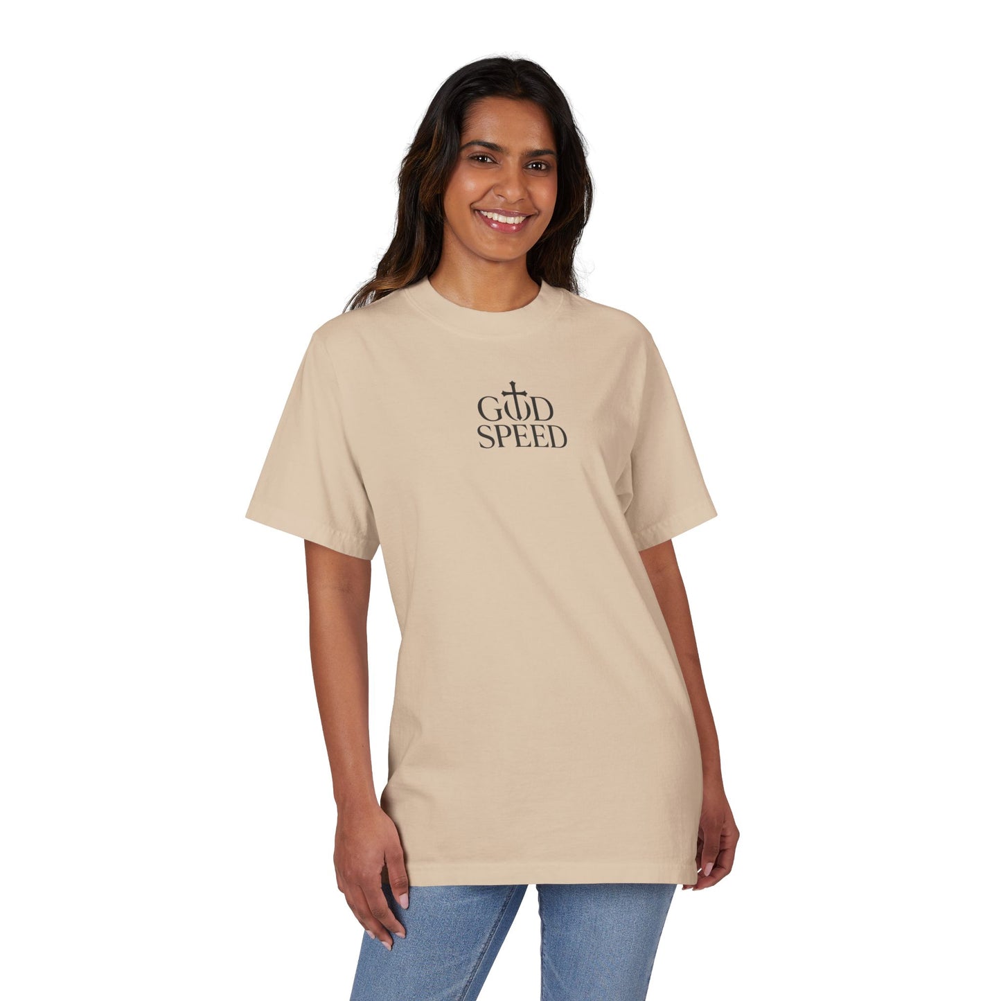 God Speed Unisex Drop-Shoulder T-Shirt - Faith-Inspired Graphic Tee